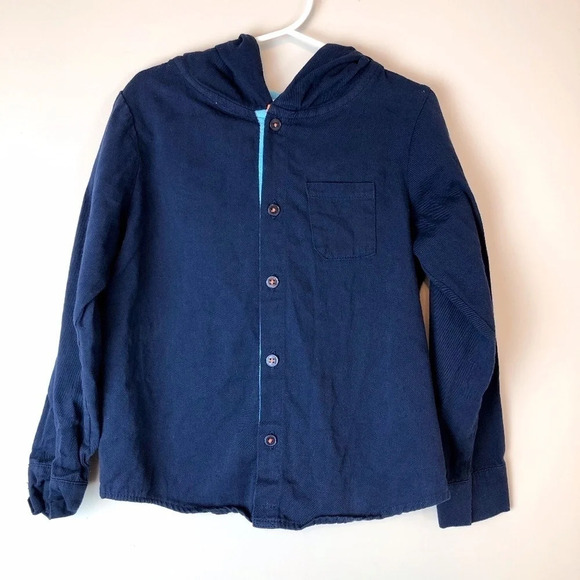 Splendid Other - Splendid | Boys Navy Hooded Button Down Shirt 5/6